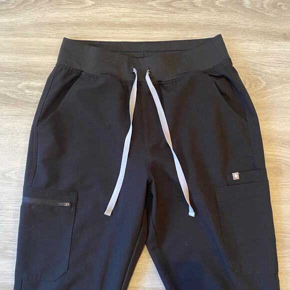 FIGS Black Yola Straight Leg Inala V-neck Top Scrub Set Uniform Women's Medium - Picture 9 of 12